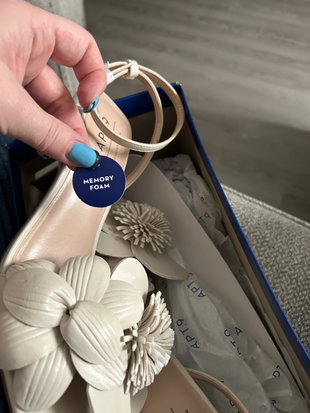 Apt. 9 Beige Floral Ankle-Strap Heels (Esmeralda) 🌸 - Picture 6 of 6